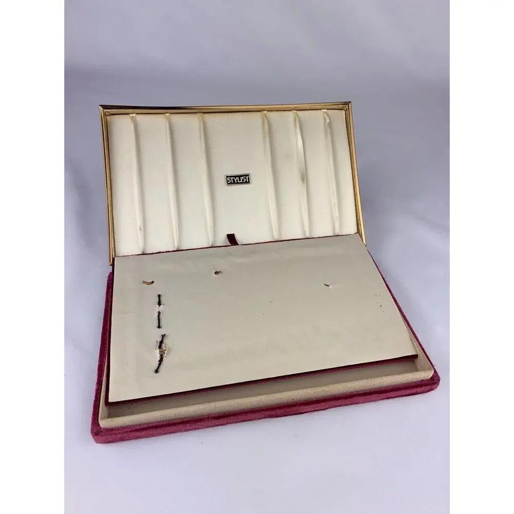 Stylist 14k Gold Plated Collar Tie Bar Watch Chain Belt Buckle Mens Set VTG O1